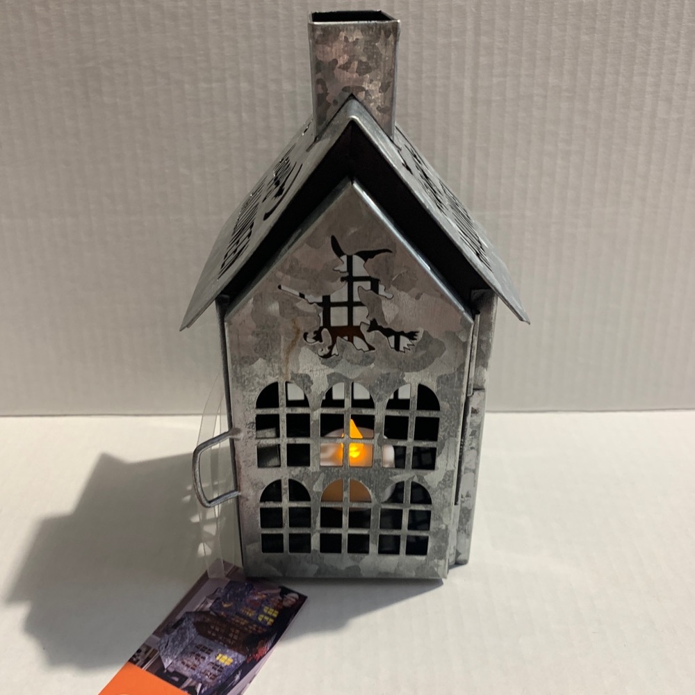 Martha Stewart Galvanized Haunted House Light Up House Halloween Witch House